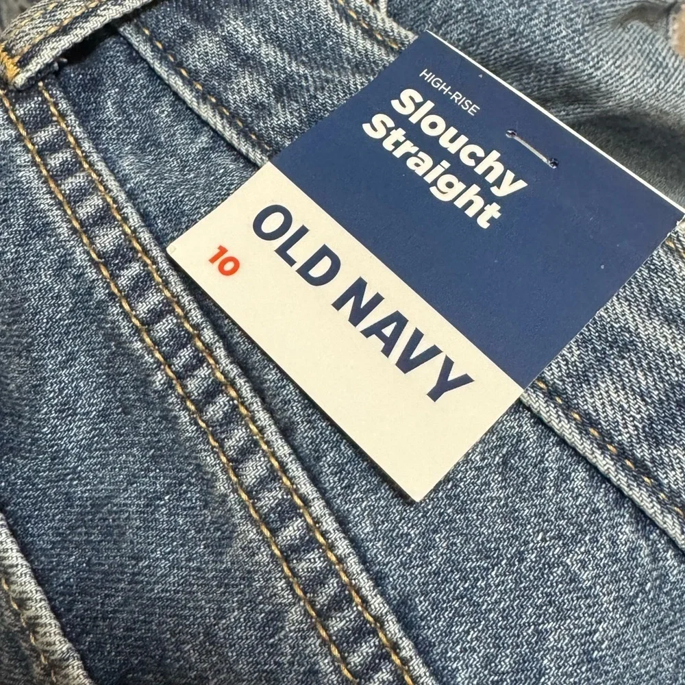 Old Navy High-Rise Slouchy Straight Denim Cut Off Distressed Short Girls Size 10